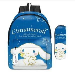 Cinnamoroll Backpack & Pencil Case Set | Sanrio Anime Kawaii School Bag